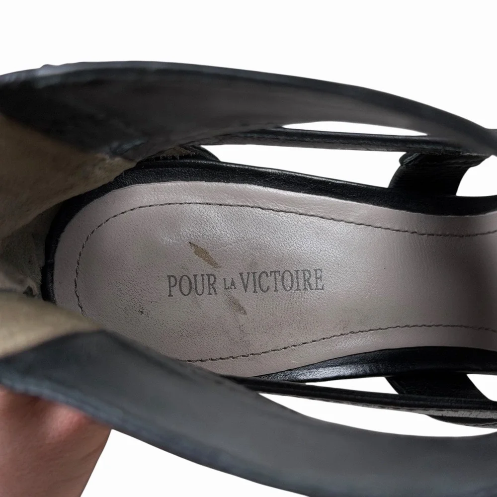 Pour La Victoire Zanie Women's‎ Ankle Strap Heels Black Size US 8